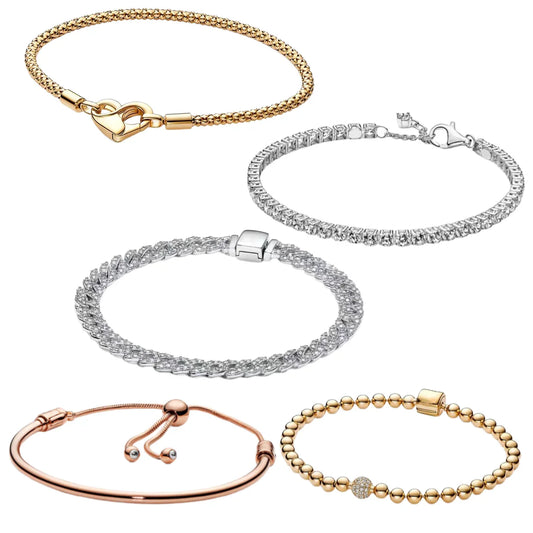 Sterling silver tennis bracelet suitable for original beautifully designed bead DIY fashion jewelry gifts