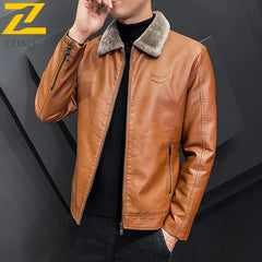 Winter Fashion Warmth Thickened Leather Jacket