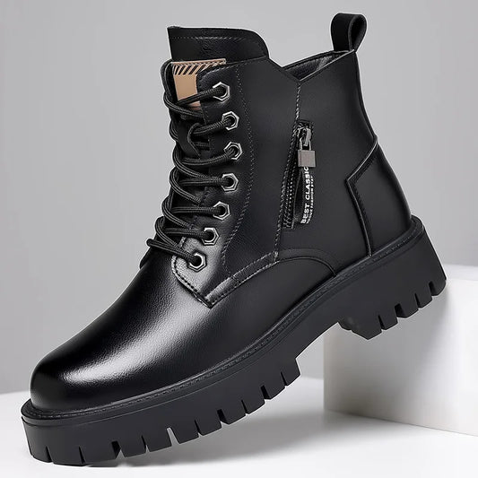 Men's Outdoor waterproof laceup genuine leather boots