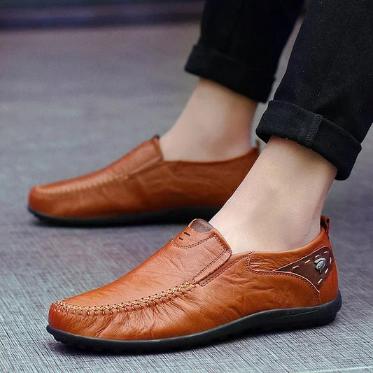 Men's Genuine Leather Loafers Comfortable Moccasins Breathable