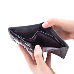 Men's Genuine Leather Wallets Coin Purse Vintage Vertical Short