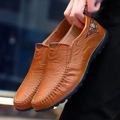 Men's Genuine Leather Loafers Comfortable Moccasins Breathable