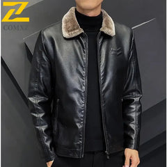 Winter Fashion Warmth Thickened Leather Jacket