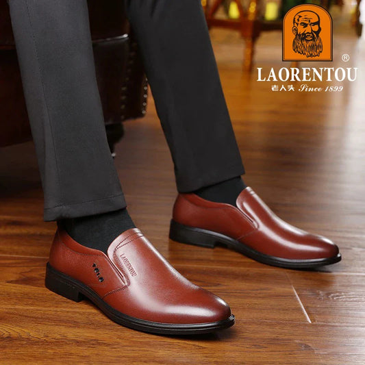 Men's genuine leather casual cowhide breathable soft sole versatile business shoes