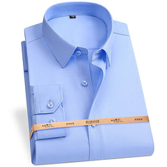 Men's High Quality Bamboo Fiber Long Sleeve Anti-wrinkle Shirt