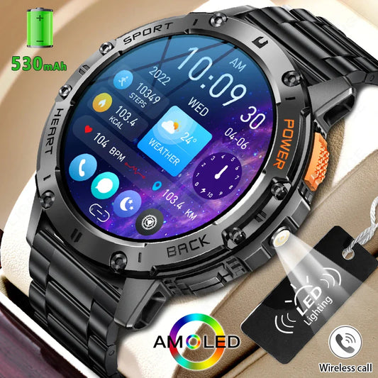 For Android ios New AMOLED Smart Watch Men Smartwatch Man+Box
