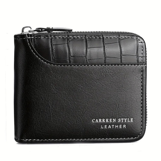 Men’s Leather Wallet Luxury Purse Zipper Card Holders