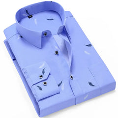 Thin Long Sleeve Printed Men's Korean Slim Fit Plaid Shirt