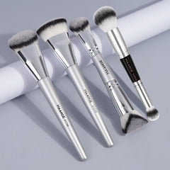 MAANGE 4pcs Makeup Brushes 2pcs Dual-ended Concealing Blush Brushes 2pcs Flat Top Angled Foundation Brushes Kit
