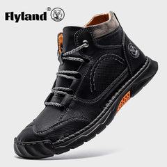 Men's Genuine Leather Business Ankle Boots Handmade Casual Boots