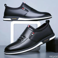 Men's Genuine Leather Loafers Breathable Business Cowhide Shoes
