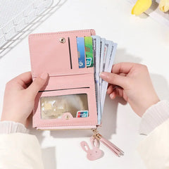 Women's Wallet PU Leather Foldable Portable Lady Coin Purses