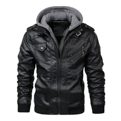 KB New Men's Leather Jackets Autumn Casual Motorcycle PU Jacket