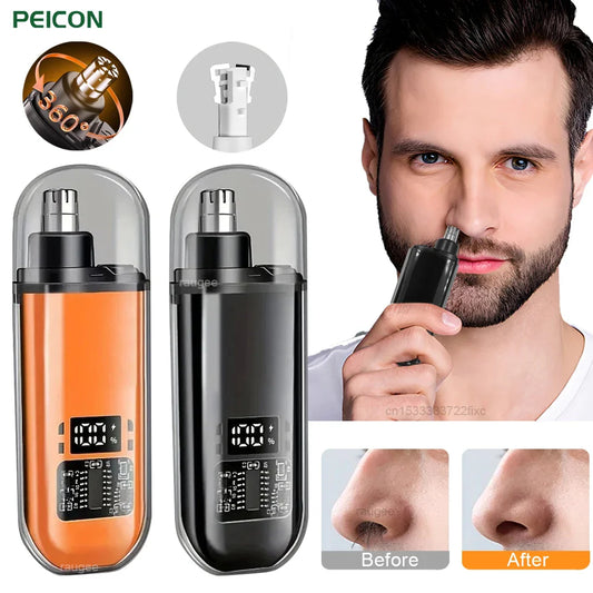 Men's Professional USB Rechargeable Painless Portable Electric Eyebrow Ear Nose Hair Clipper Machine