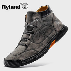 Men's Genuine Leather Business Ankle Boots Handmade Casual Boots