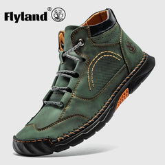 Men's Genuine Leather Business Ankle Boots Handmade Casual Boots