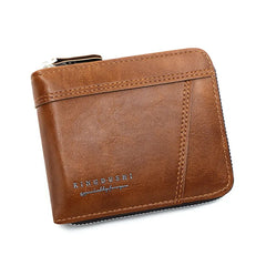 Men’s Leather Wallet Luxury Purse Zipper Card Holders