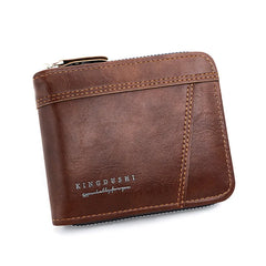 Men’s Leather Wallet Luxury Purse Zipper Card Holders