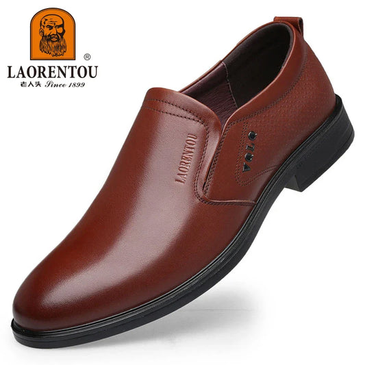 Men's genuine leather casual cowhide breathable soft sole versatile business shoes
