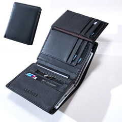 Men's Genuine Leather Wallets Coin Purse Vintage Vertical Short
