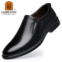 Men's genuine leather casual cowhide breathable soft sole versatile business shoes