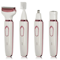 4-in-1 Rechargeable Electric Razor for Women - Face, Nose, Legs, Underarm, Bikini Trimmer