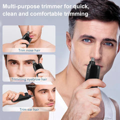 Men's Professional USB Rechargeable Painless Portable Electric Eyebrow Ear Nose Hair Clipper Machine