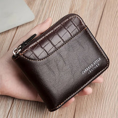 Men’s Leather Wallet Luxury Purse Zipper Card Holders