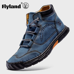 Men's Genuine Leather Business Ankle Boots Handmade Casual Boots