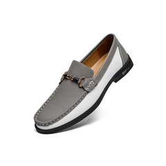 Men's Genuine Leather Metal Buckle Moccasins Versatile Business Shoes