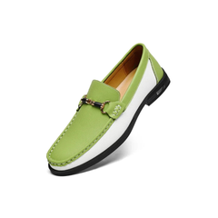 Men's Genuine Leather Metal Buckle Moccasins Versatile Business Shoes