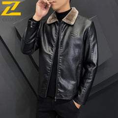Winter Fashion Warmth Thickened Leather Jacket