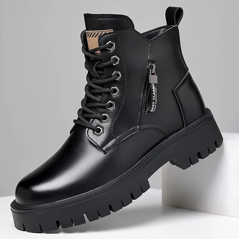 Men's Outdoor waterproof laceup genuine leather boots
