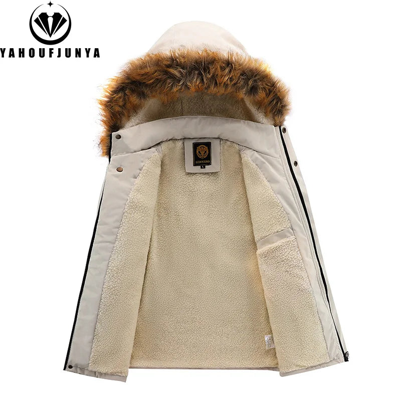 New Winter Men Outwear Fleece Warm Removable Hooded Hiking Jacket