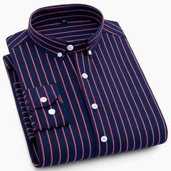Thin Long Sleeve Printed Men's Korean Slim Fit Plaid Shirt