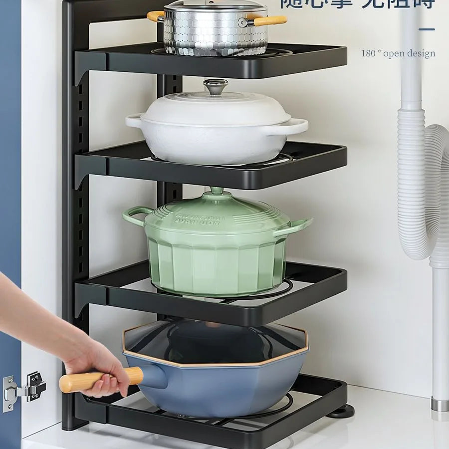 The Kitchen Is Equipped with Stainless Steel Shelves, Storage Racks, Sinks, and Multi-layered