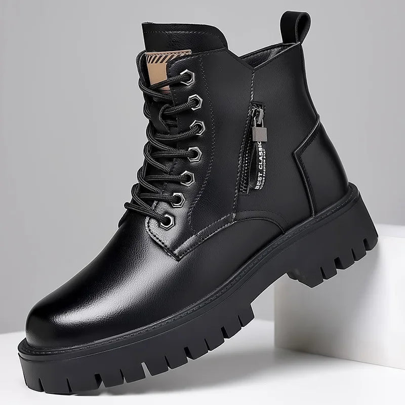 Men's Outdoor waterproof laceup genuine leather boots