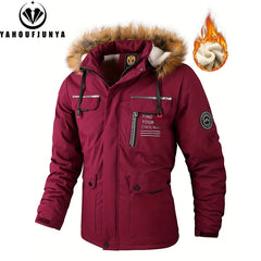 New Winter Men Outwear Fleece Warm Removable Hooded Hiking Jacket