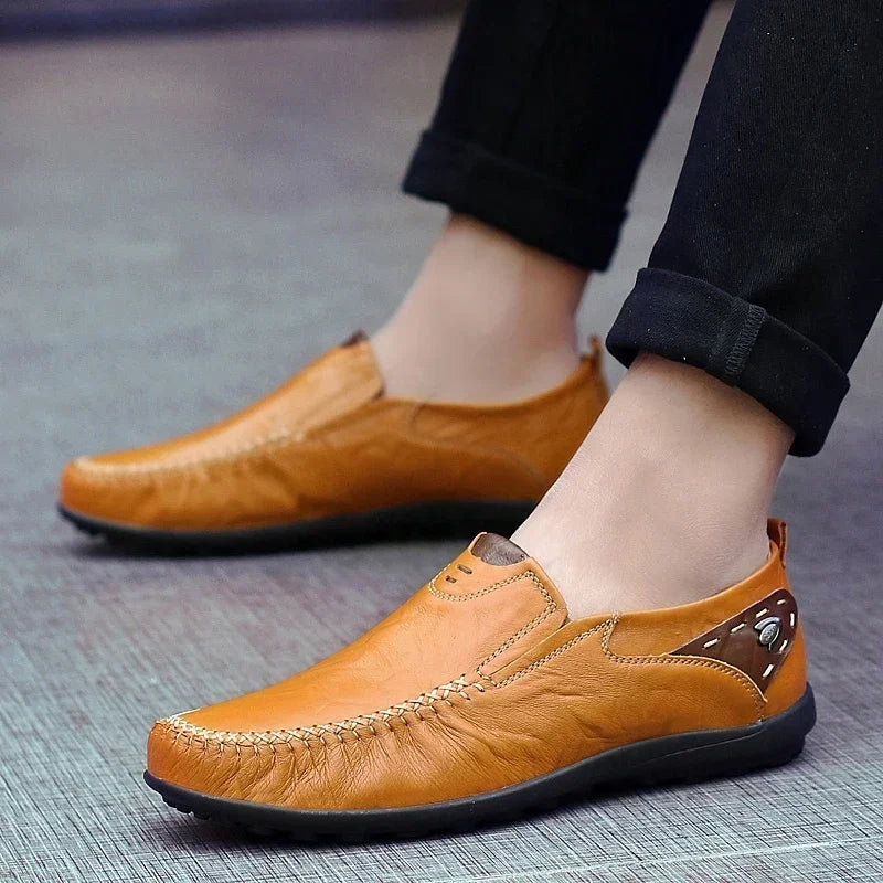 Men's Genuine Leather Loafers Comfortable Moccasins Breathable