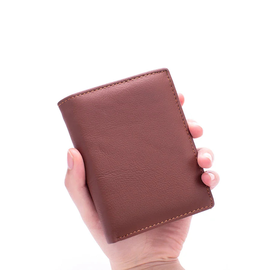 Men's Genuine Leather Wallets Coin Purse Vintage Vertical Short