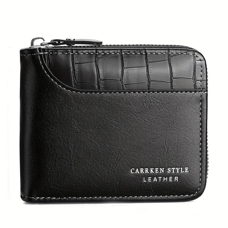 Men’s Leather Wallet Luxury Purse Zipper Card Holders