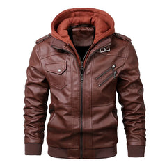 KB New Men's Leather Jackets Autumn Casual Motorcycle PU Jacket