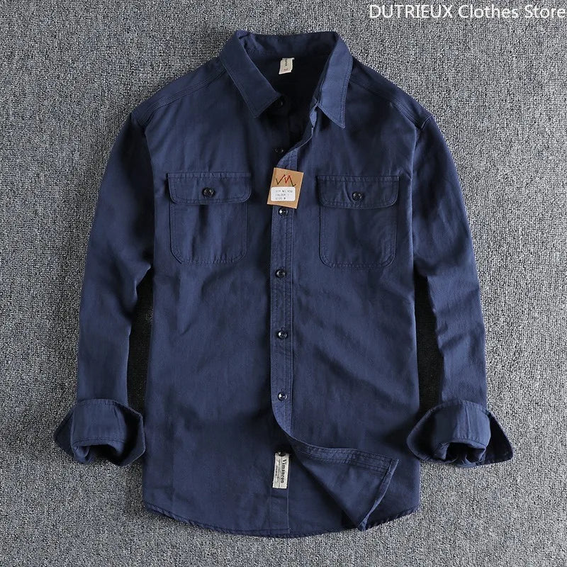 Retro Formal Shirts for Men, 100% Pure Cotton