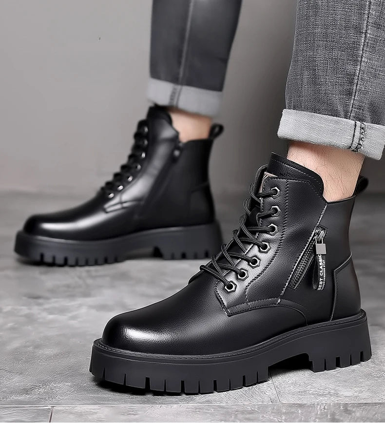 Men's Outdoor waterproof laceup genuine leather boots