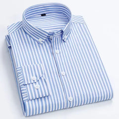 Men's Striped Long Sleeve Print Dress Shirts