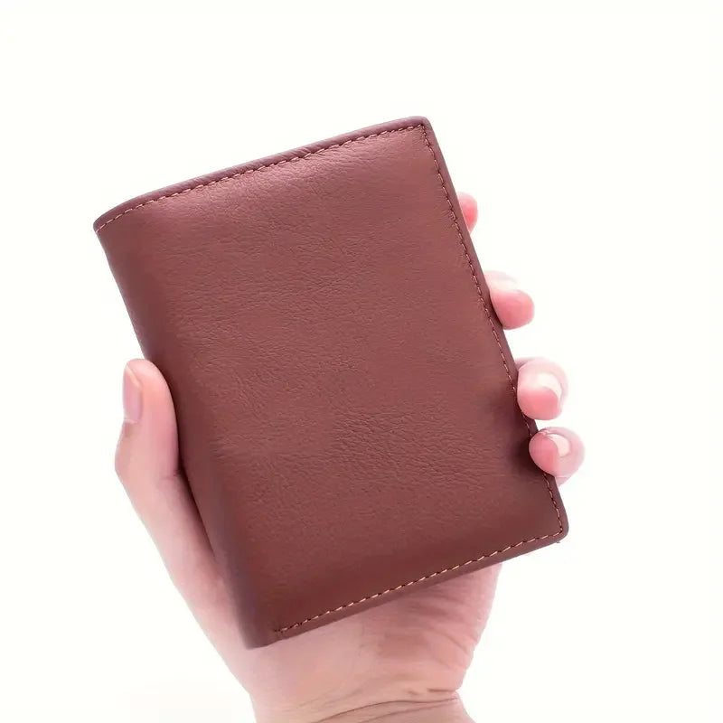 Men's Genuine Leather Wallets Coin Purse Vintage Vertical Short