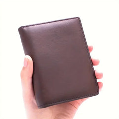 Men's Genuine Leather Wallets Coin Purse Vintage Vertical Short