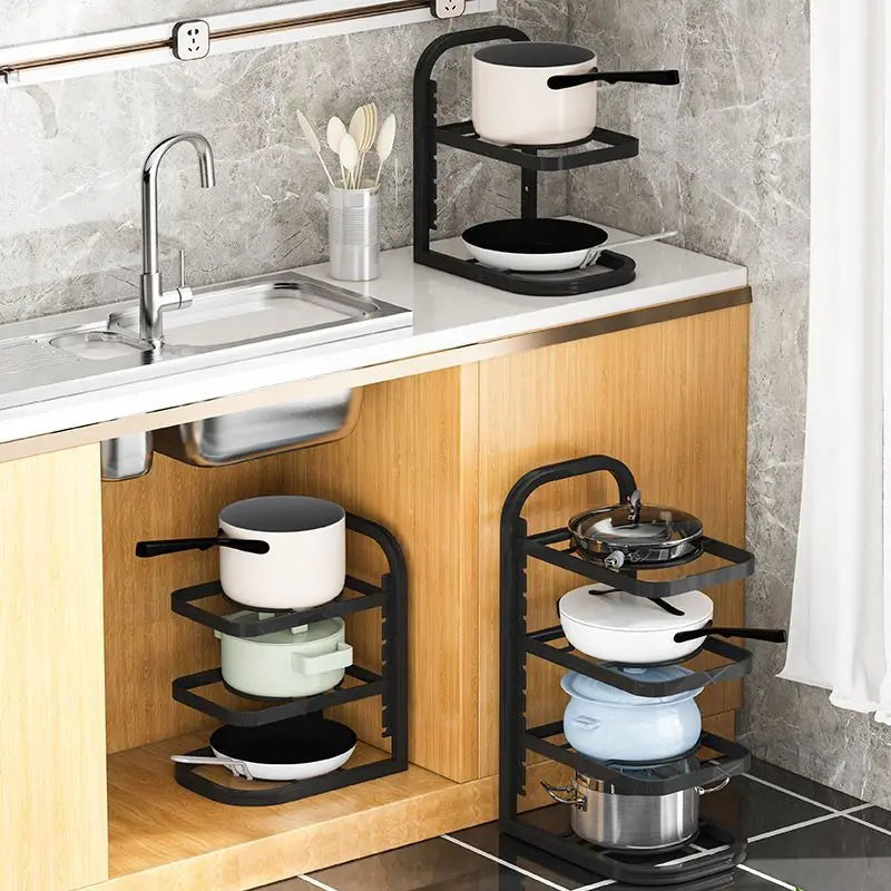The Kitchen Is Equipped with Stainless Steel Shelves, Storage Racks, Sinks, and Multi-layered