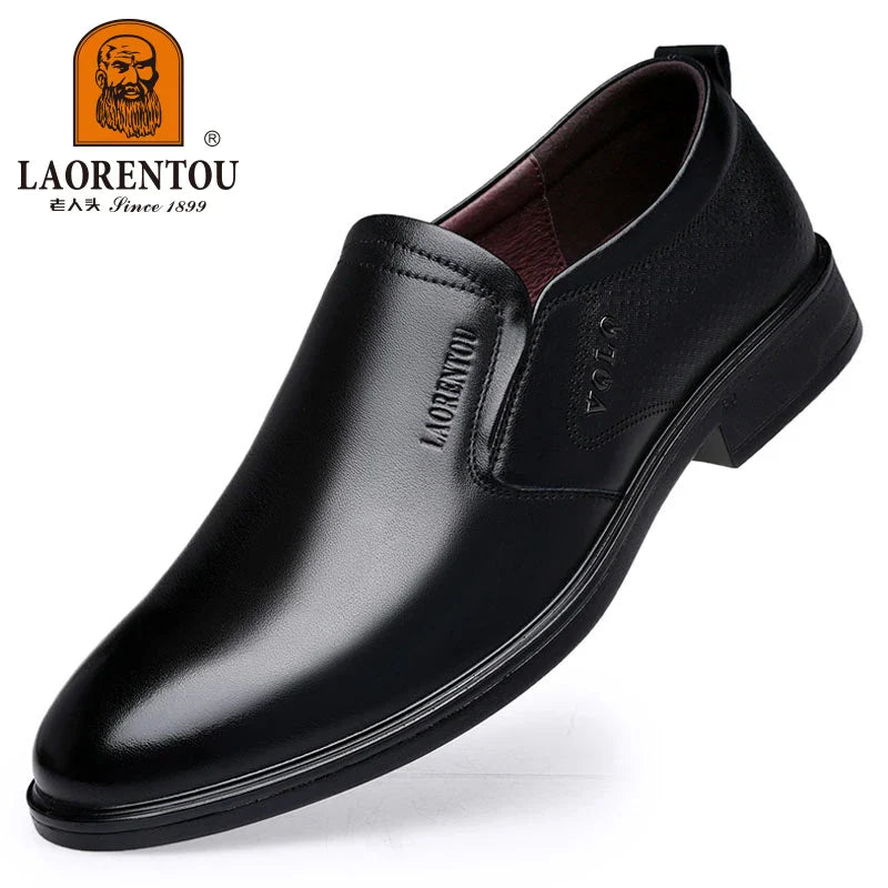 Men's genuine leather casual cowhide breathable soft sole versatile business shoes