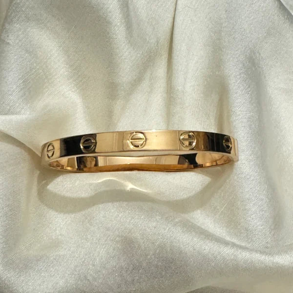 Gold Love Bangle Bracelet Kara